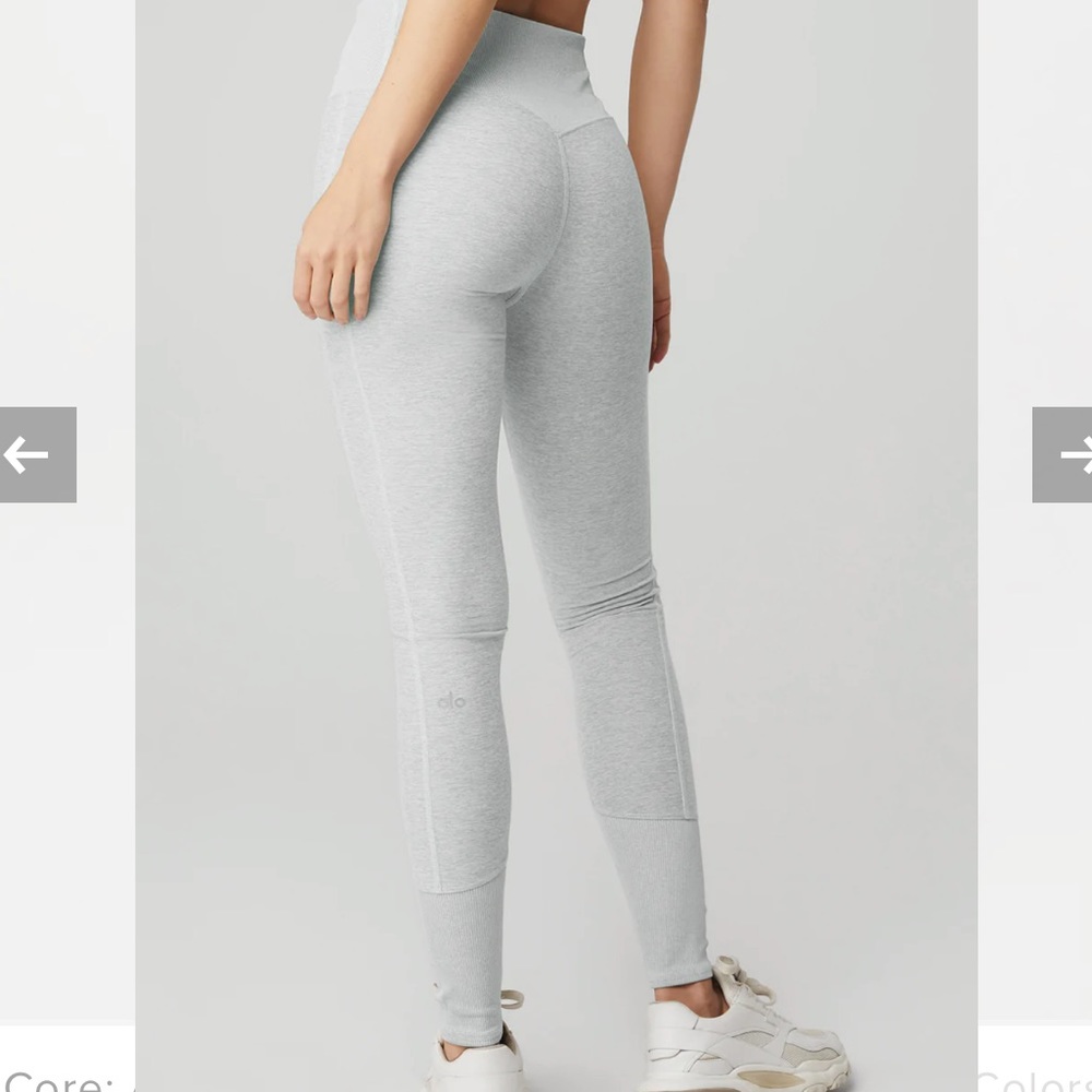 NWT Alo Yoga Alosoft 7/8 High Waist Lounge Legging Heather Gray Size L